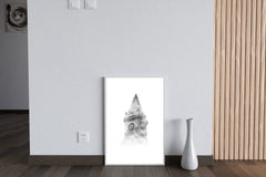 Clock Tower Black & White Wall Art