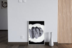 Pain Brush Stroke Black & White Wall Art