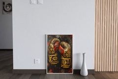 Gold Color Boxing Gloves Wall Art