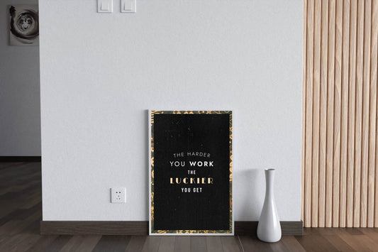 Hard Work Motivational Quote Wall Art - beink online art store