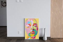 Colorful Face Painting Of Woman Wall Art