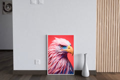 Pink and Blue Painted Eagle Bird Wall Art