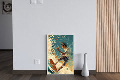 Skiing On Musical Notes Wall Art