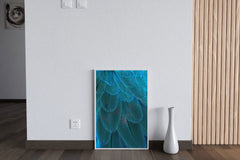 Blue Bird Feather Abstract Wall Art