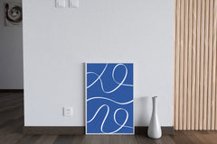 White Lines on A Blue Background Wall Art