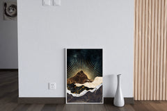 Copper and Gold Mountain Modern Wall Art