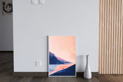 Lonely Wanderer in Pink Sunset Wall Art