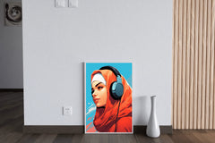 Modern Anime Hijab Girl  Wall  Art