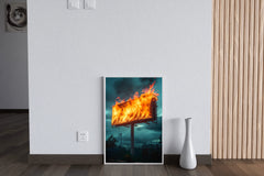 Fiery Billboard Wall Art