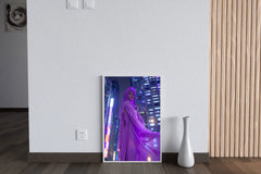 Purple Women Silk Dress Wall Art