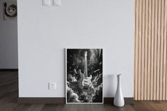 Black Rock Electric Guitar Wall Art