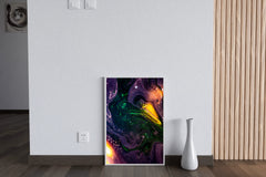 Galaxy with Oil Paint Abstract Wall Art