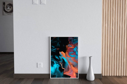 Dark Multicolor Oil Paint Abstract Wall Art - beink online art store