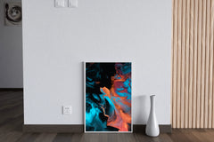 Dark Multicolor Oil Paint Abstract Wall Art