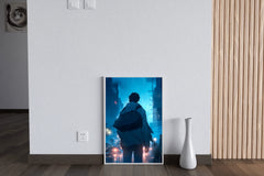 A Person in the rain Anime Boy Standing in Rain Anime Wall  Art