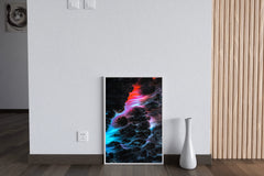 Dark Color Night View on Brush Strokes Abstract Wall Art