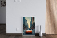 Driving Porsche In The City Wall Art