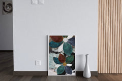 Blue and White Petal Patterns Wall Art