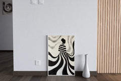 Swirling Silhouette-Black and White stripes Modern Art