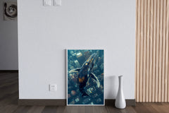 Whale Fantasy Flying Over Buildings Wall Art - beink online art store