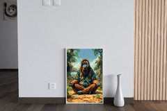 Digital Painting of an Ape Meditating Wall Art