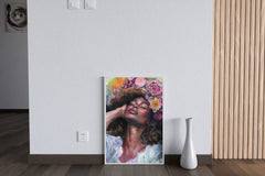 Elegant African Woman Canvas  Wall Art