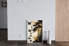 Painting Beautiful Black Butterflies Wall Art