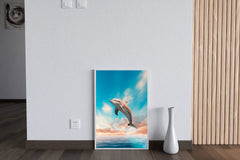 Fantsy Dolphin Jumping Out of Water Wall Art