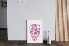 Pink And Blue Vase With Handle Wall Art