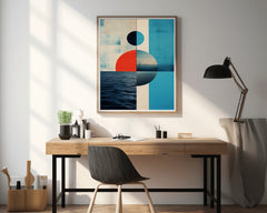 Creative Geometric Shapes With Sea Abstract Wall Art