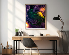 Galaxy with Oil Paint Abstract Wall Art