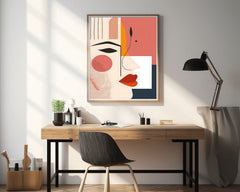 Creative Girl Face Abstract Wall Art