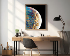 Multicolor Planet Fluid Painting Abstract Wall Art