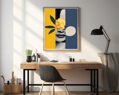 Modern Lady With Flower Abstract Wall Art