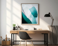 Green Water Color With White Background Abstract Wall Art