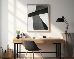 Black and White Lines Abstract Wall Art