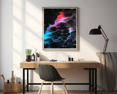 Dark Color Night View on Brush Strokes Abstract Wall Art