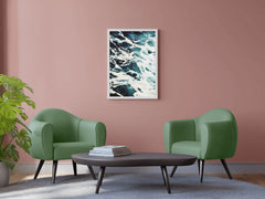 White Sea Waves Abstract Wall Art