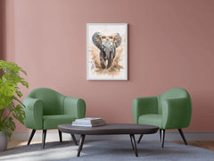 Elephant Running in Dirt Animal Wall Art