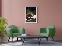 Copper and Gold Mountain Modern Wall Art