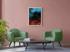 Blue and Red Water Color Liquid Abstract Wall Art