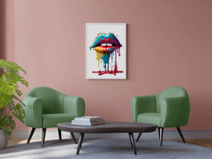 Woman Lips With Colorful Lipstick Wall Art