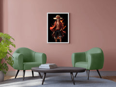 Monkey D. Luffy Character  on Fire Anime Wall  Art