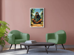 Digital Painting of an Ape Meditating Wall Art