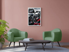 Black Porsche Carrera Canvas Wall Art