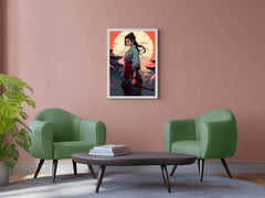 Anime Style Portrait of Traditional Japanese's Samurai Character Anime Wall Art - beink online art store