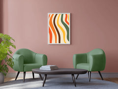 Painting Colored Wavy Lines Wall Art