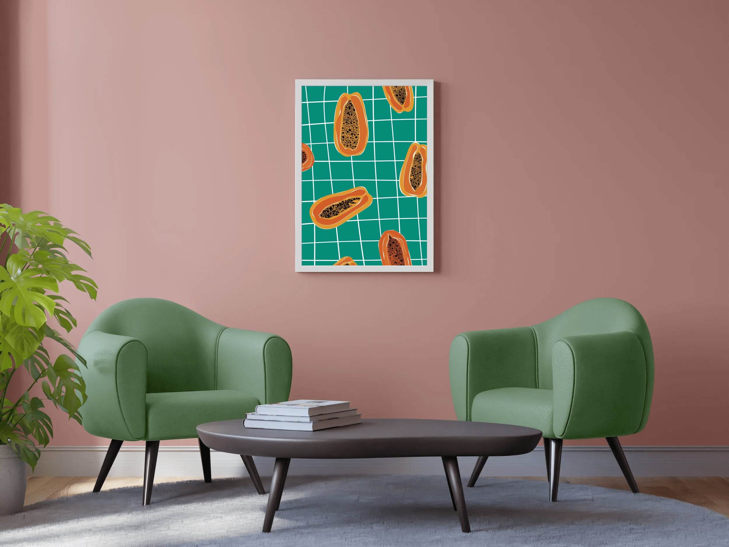 Painting Papaya Fruit Pieces - beink online art store