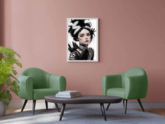 Lady with Feather Clothes Wall Art - beink online art store