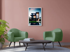 Brutalist Villa Architecture Wall Art